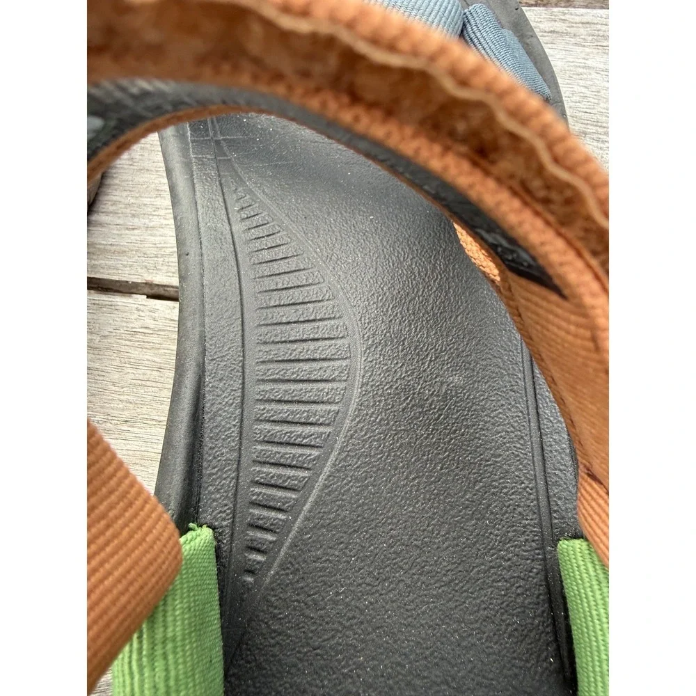 Teva Original Universal Sandals Men's 9  Multicolor Green Tan Blue Hook & Loop